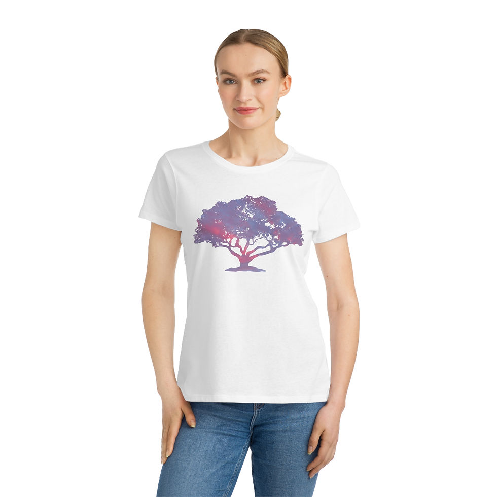 Thumbnail: organic cotton women's t shirt with unique tree graphic by Nat-Ts