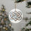 Thumbnail: eco-friendly ceramic hanging ornaments with a Celtic-inspired knot of entwined hearts, by Nat-Ts