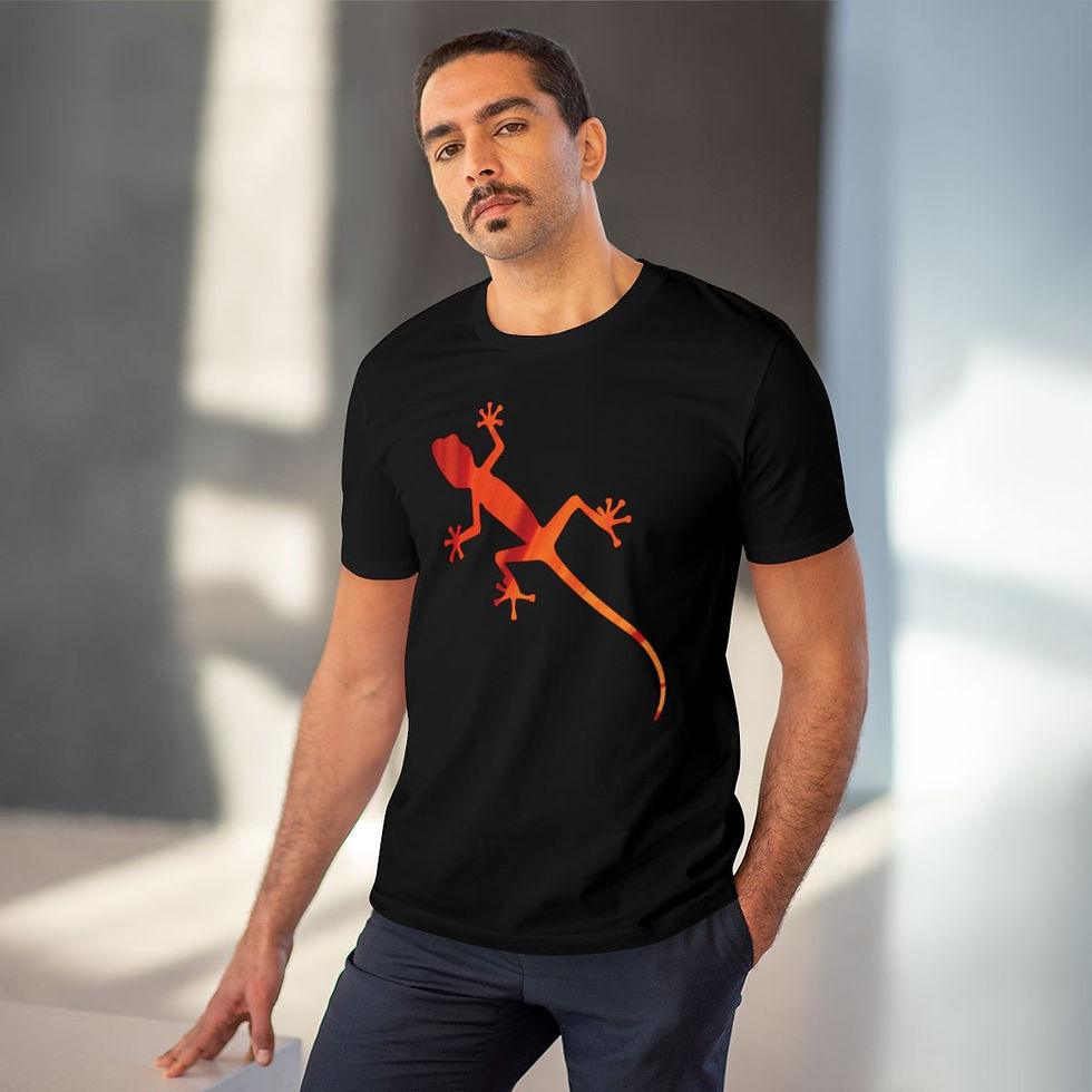 Thumbnail: organic adult unisex t shirt with gecko design by Nat-Ts