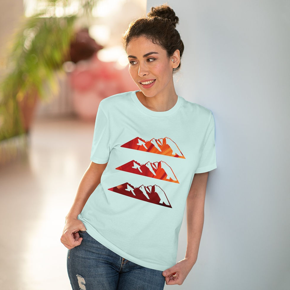 organic adult unisex t shirt with mountain range design by Nat-Ts