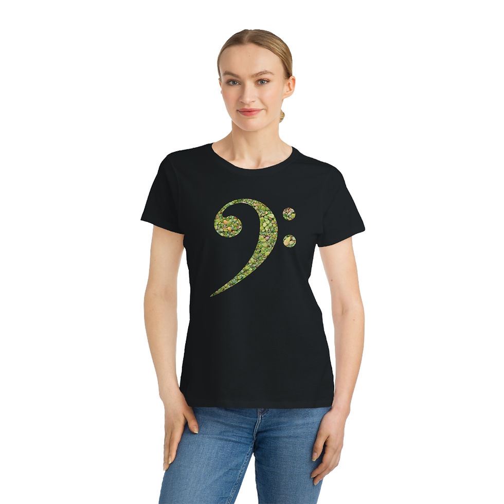Thumbnail: organic cotton women's t shirt with Bass Clef music graphic by Nat-Ts