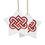 Thumbnail: eco-friendly ceramic hanging ornaments with a Celtic-inspired knot of entwined hearts, by Nat-Ts