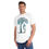 Thumbnail: organic cotton unisex adult t-shirt with tropical summer surfboard graphic coloured by a photo of nature