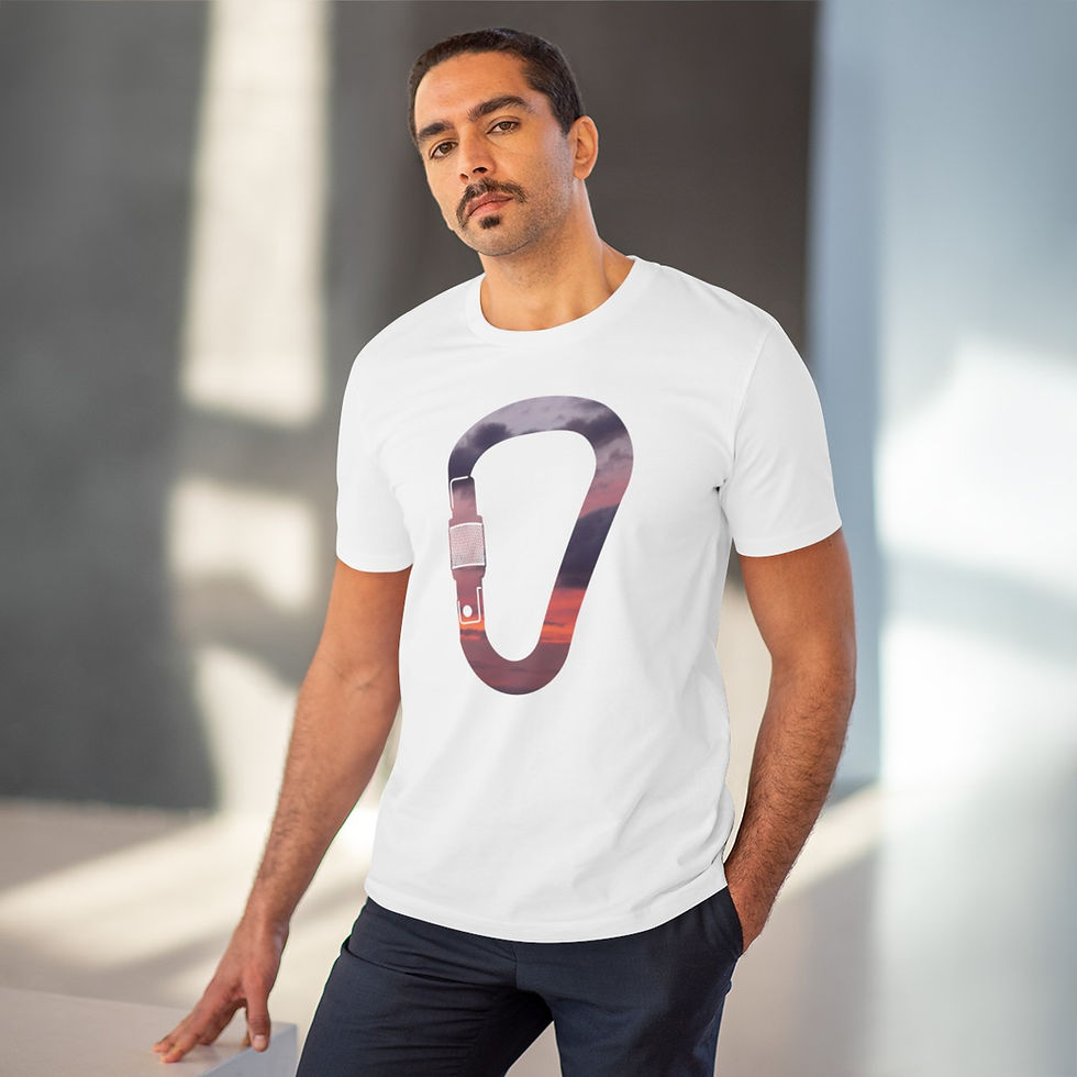 organic adult unisex t shirt with karabiner design by Nat-Ts