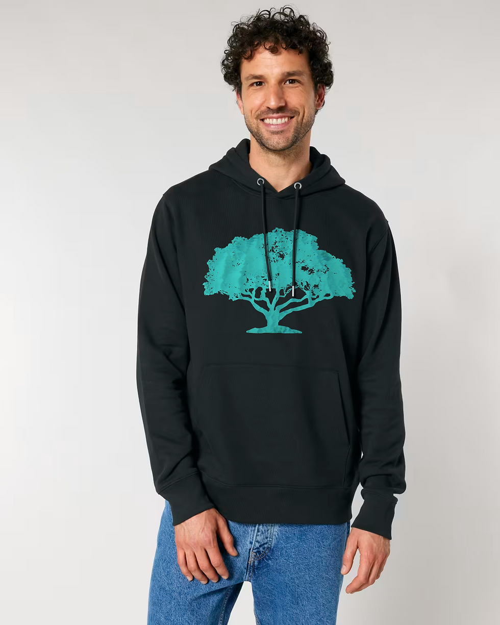 Thumbnail: premium quality organic cotton adult hoodie with tree graphic by Nat-Ts