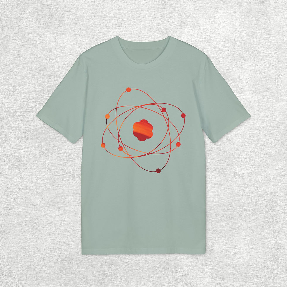 Thumbnail: organic cotton adult unisex t shirt with atom science graphic by Nat-Ts