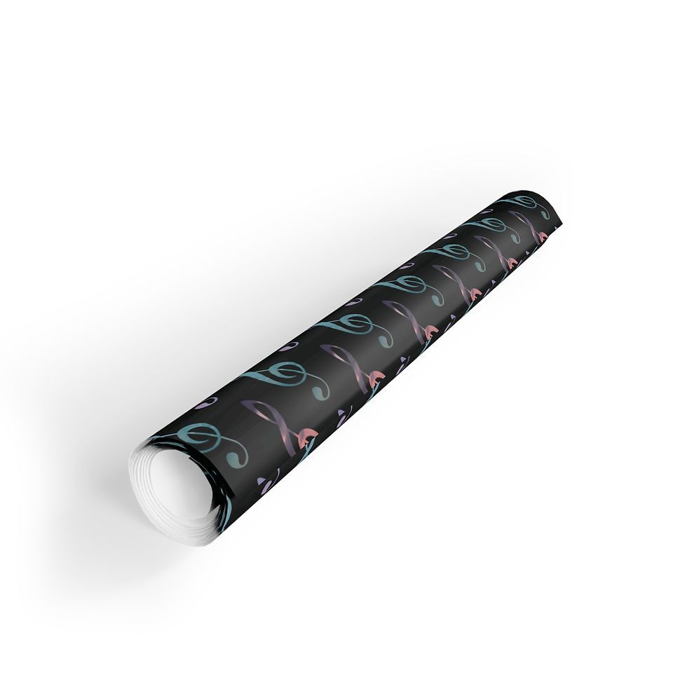 Thumbnail: sustainably sourced premium gift wrap with treble clef music graphic by Nat-Ts