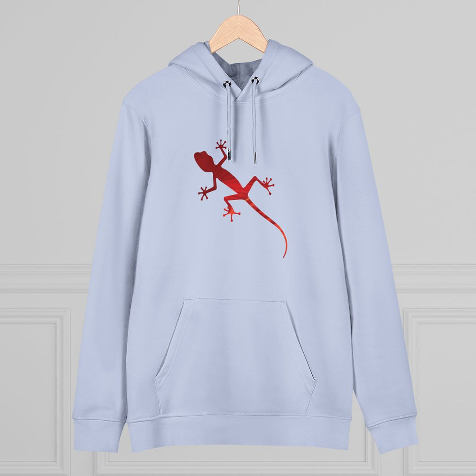 Thumbnail: eco friendly adult unisex hoodie with gecko design by Nat-Ts