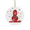 Thumbnail: eco-friendly ceramic hanging ornaments with a snowpal and snowflakes graphic by Nat-Ts