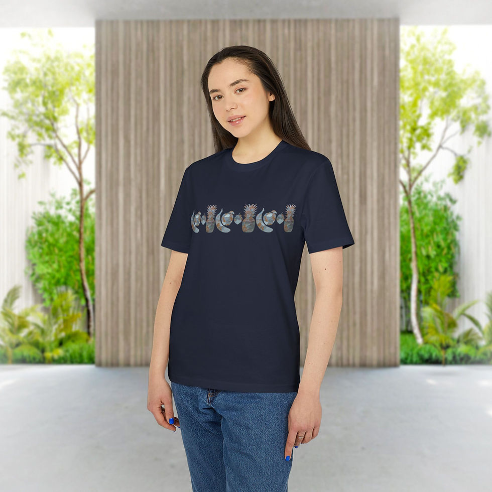 organic cotton adult unisex t shirt with colourful fruit graphics by Nat-Ts