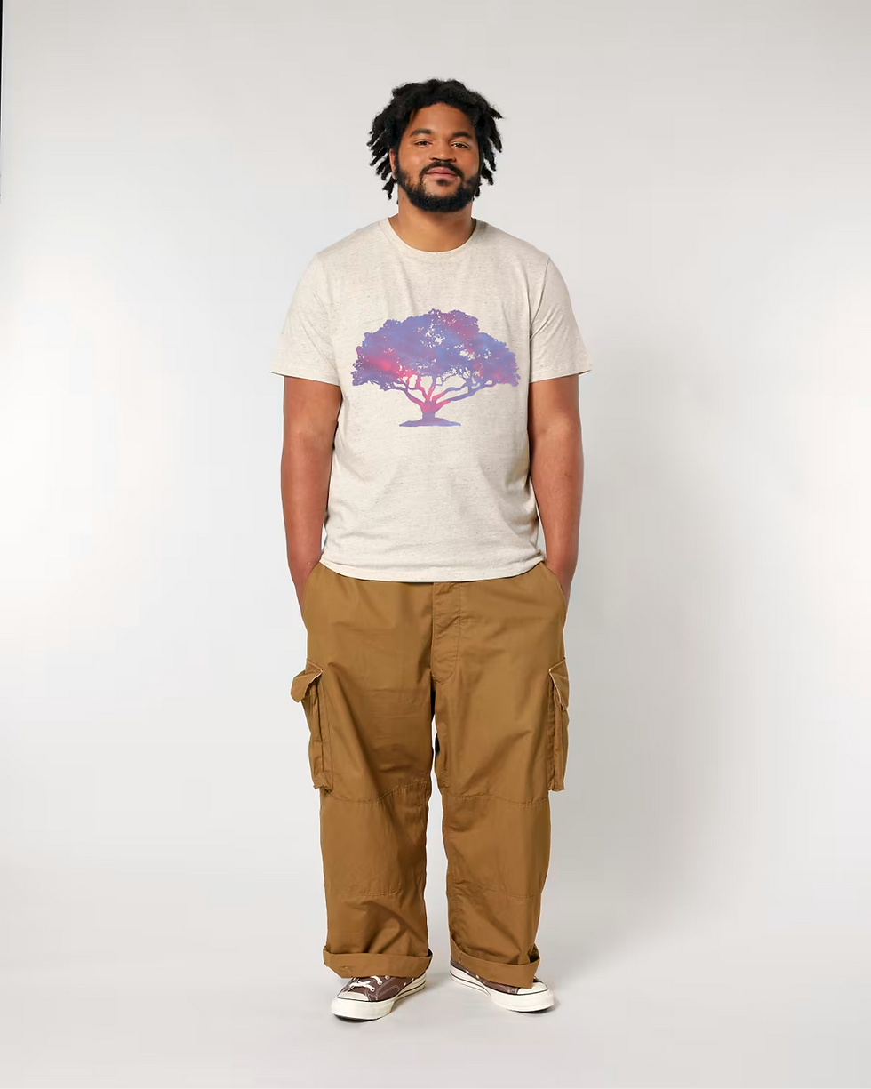 organic adult unisex t shirt with unique tree graphic by Nat-Ts