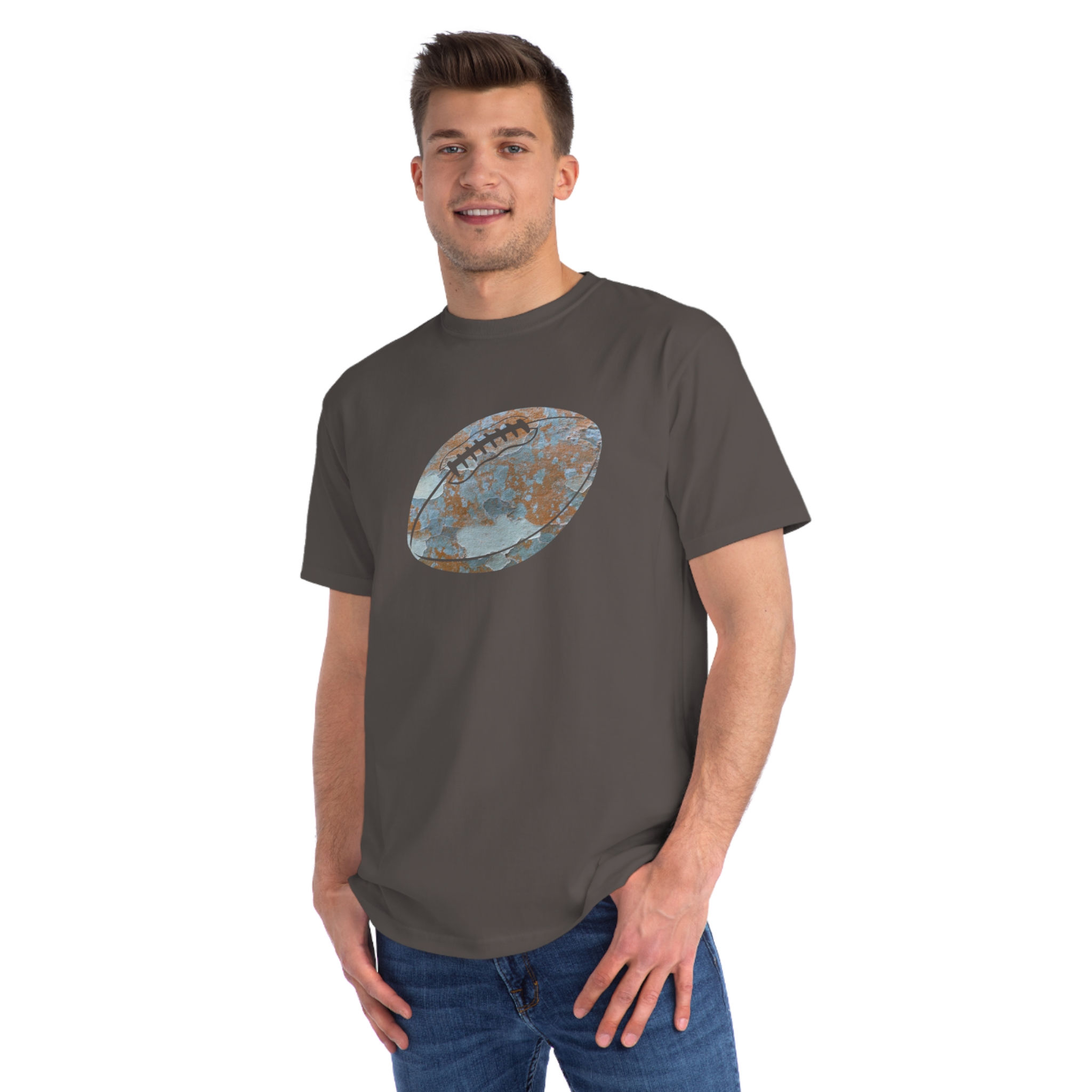 organic adult unisex t shirt with American football sport graphic by Nat-Ts