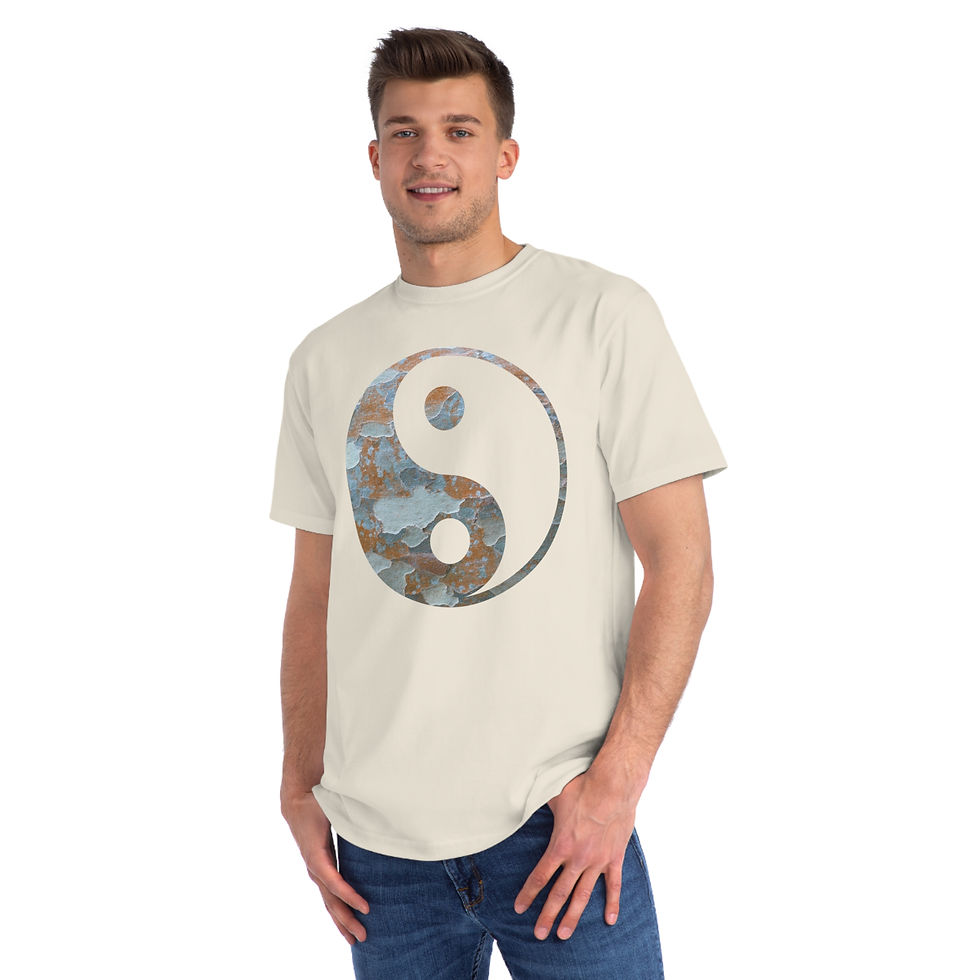 Thumbnail: organic cotton adult t-shirt with unique Yin Yang design by Nat-Ts