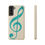 Thumbnail: biodegradable plastic-free phone case with graphic of a treble clef coloured by a real photo of nature