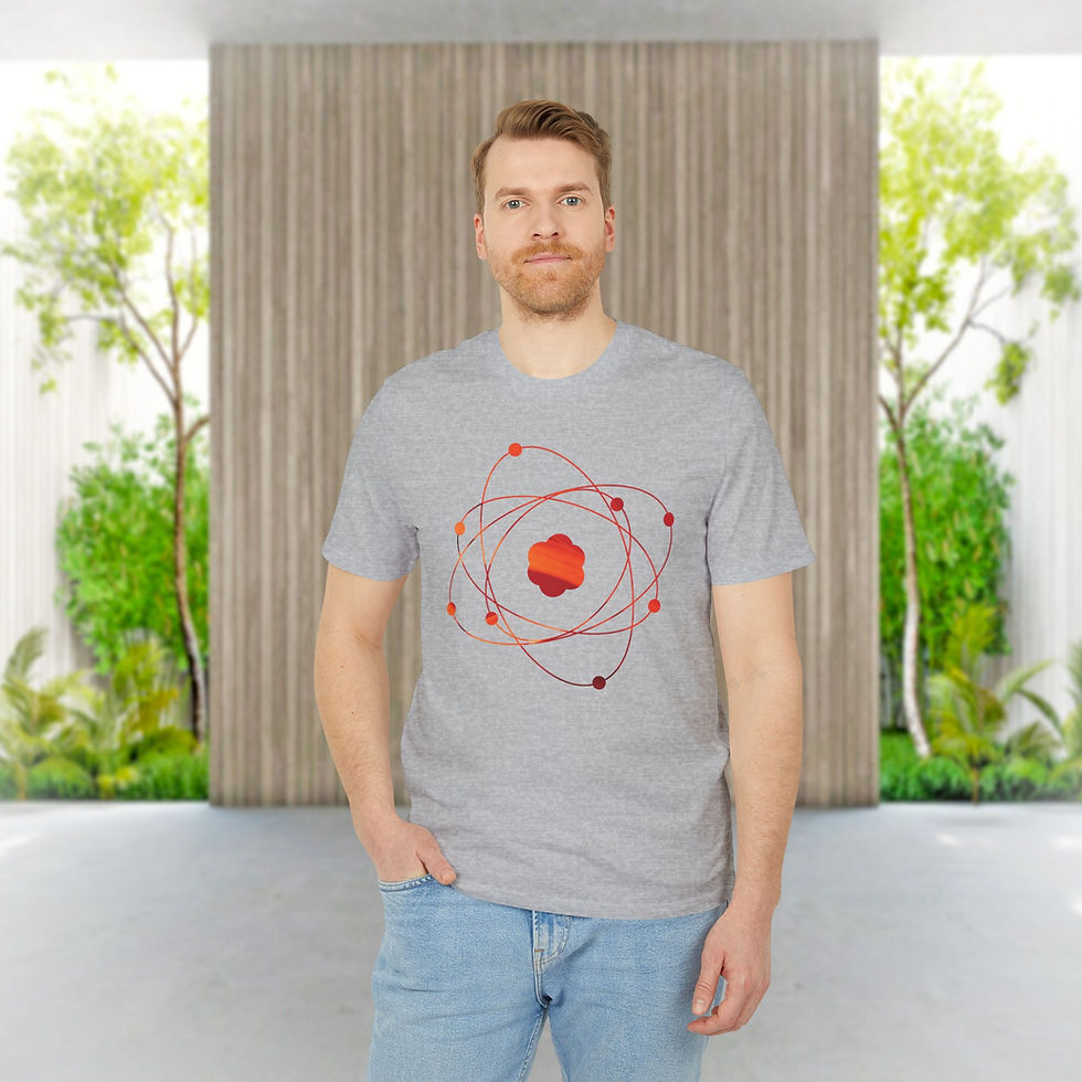Thumbnail: organic cotton adult unisex t shirt with atom science graphic by Nat-Ts