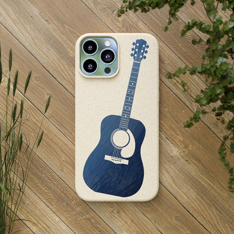 biodegradable plastic free phone case with acoustic guitar graphic by Nat-Ts