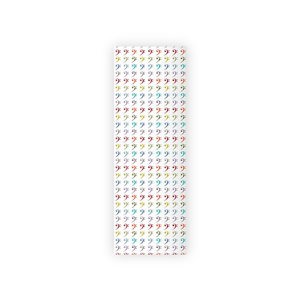Thumbnail: sustainably sourced premium gift wrap with bass clef music graphic by Nat-Ts
