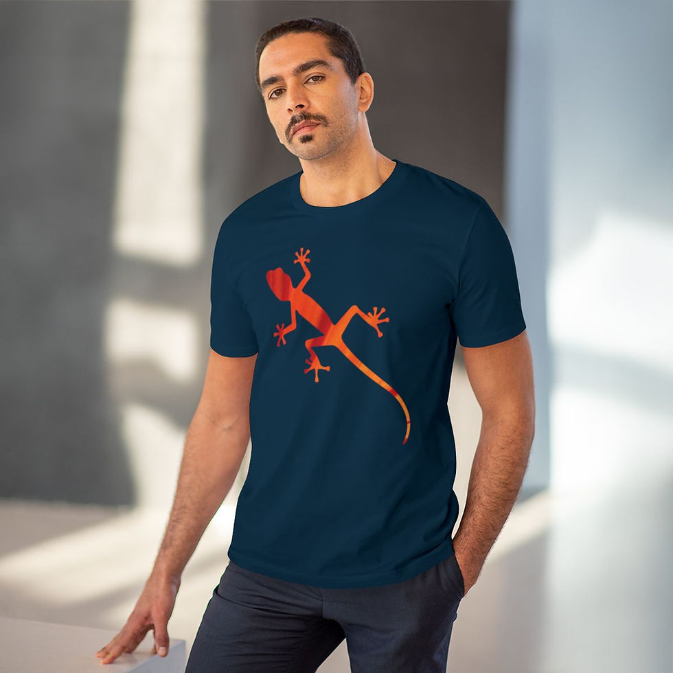 Thumbnail: organic adult unisex t shirt with gecko design by Nat-Ts