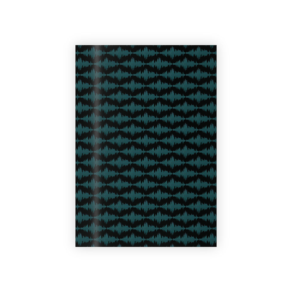 Thumbnail: sustainably-sourced premium gift wrapping paper with biophilic soundwave music graphics coloured by photos of nature