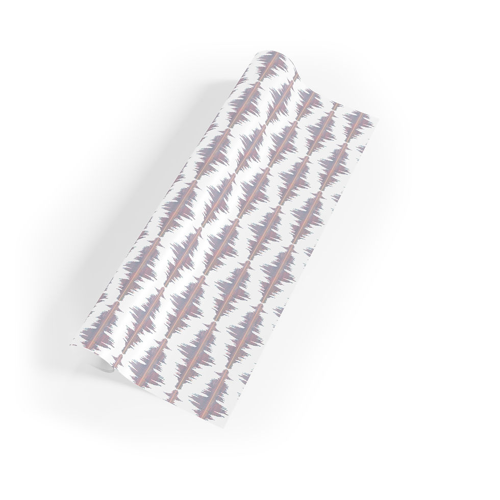 Thumbnail: sustainably-sourced premium gift wrapping paper with biophilic soundwave music graphics coloured by photos of nature