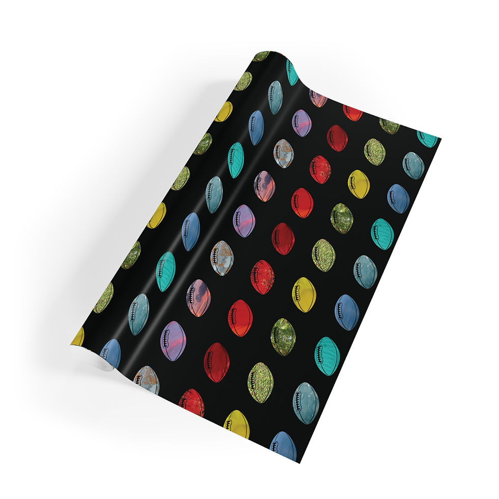 sustainably sourced premium gift wrap with american football sport graphic by Nat-Ts