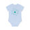 Thumbnail: organic cotton, super cute baby body suit with Atom particle science graphic designed by Nat-Ts