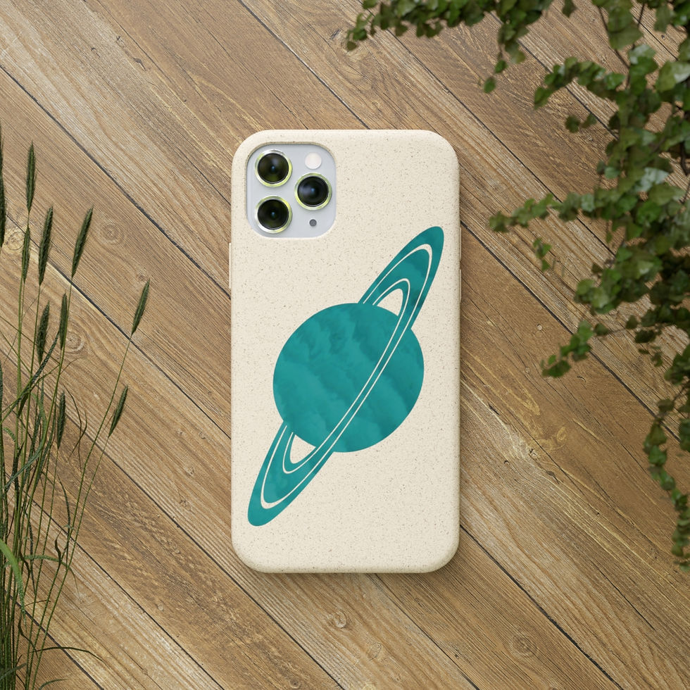 biodegradable plastic-free phone case with saturn design by Nat-Ts