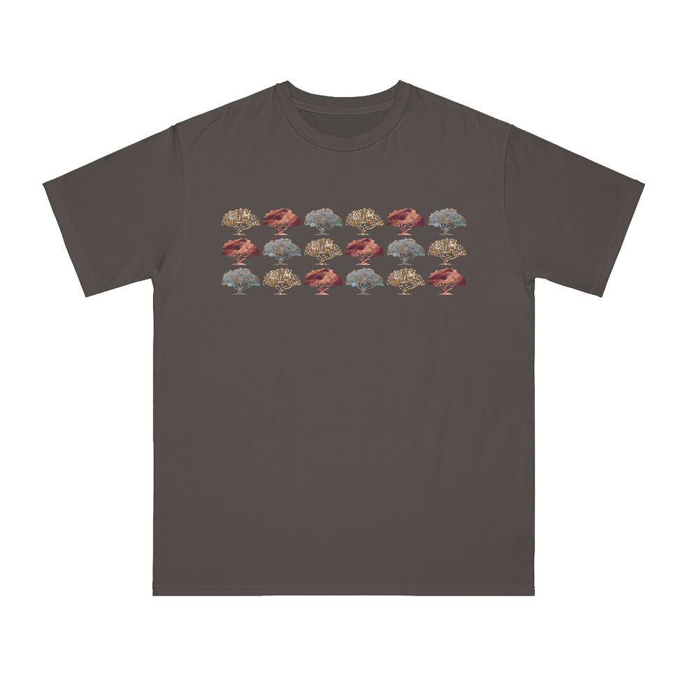 Thumbnail: organic cotton adult t-shirt with unique autumn forest design by Nat-Ts