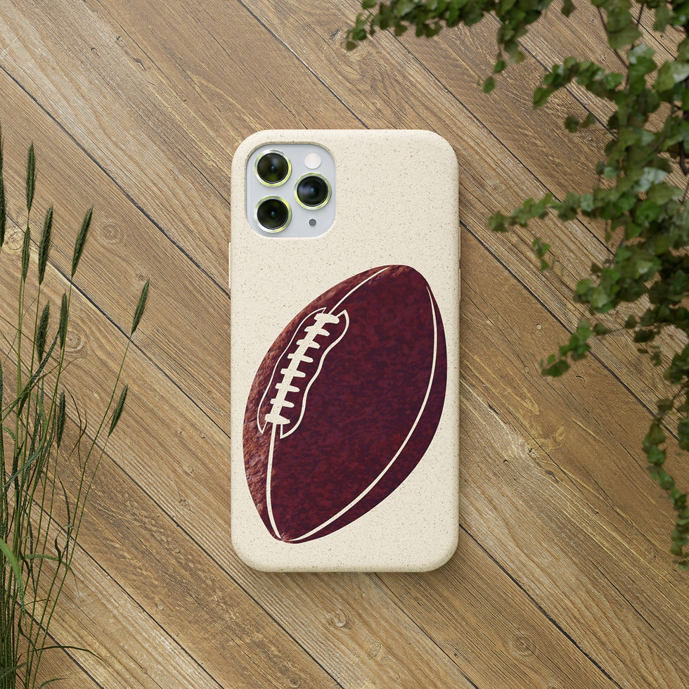 biodegradable plastic free phone case with American football graphic by Nat-Ts