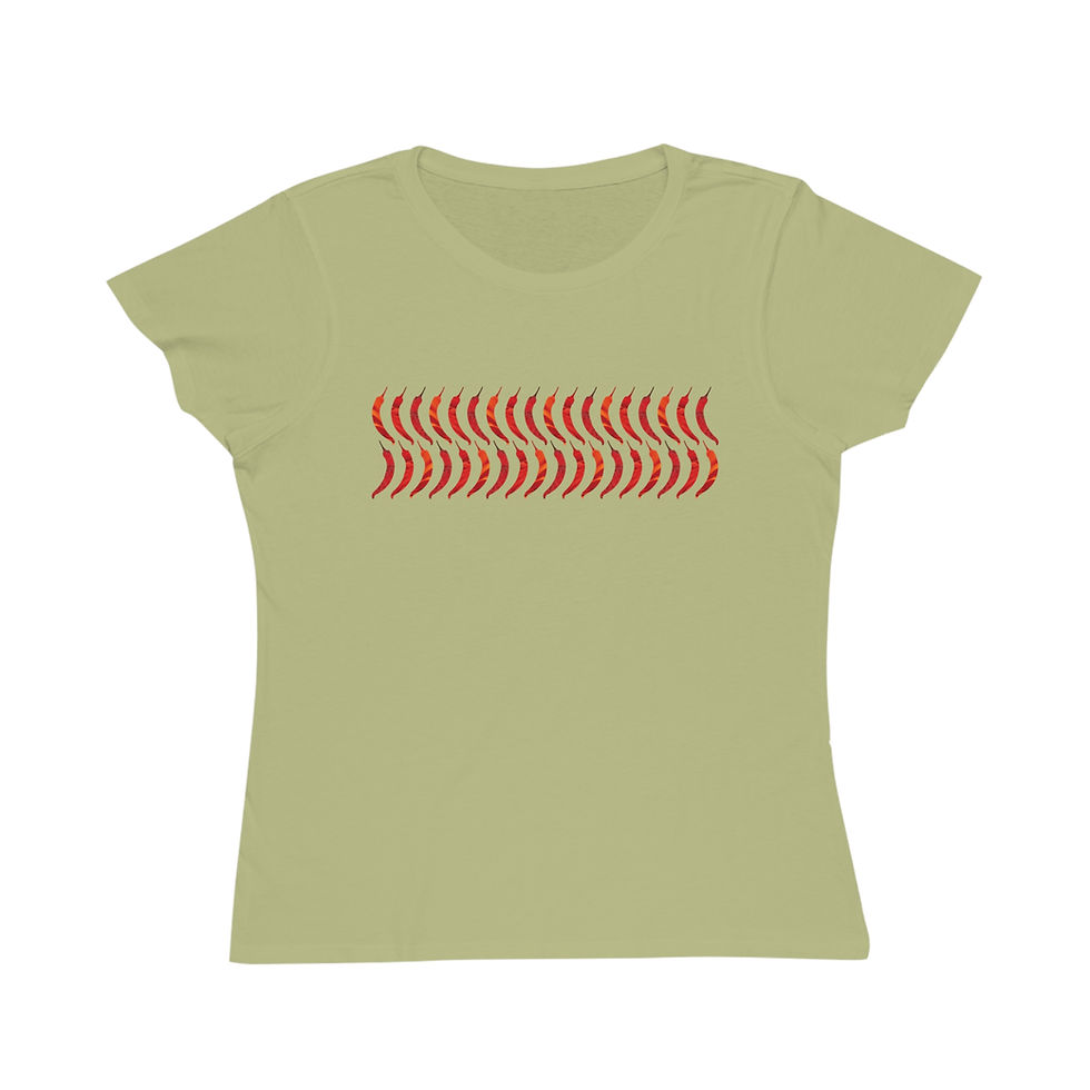 organic cotton women's t shirt with Chilli Pepper graphic by Nat-Ts