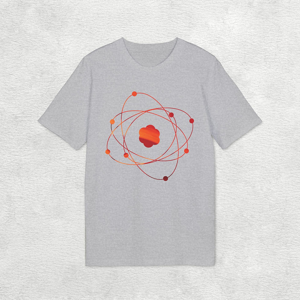 Thumbnail: organic cotton adult unisex t shirt with atom science graphic by Nat-Ts