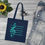 Thumbnail: organic cotton tote bag with unique treble clef music graphic coloured by real photos of nature