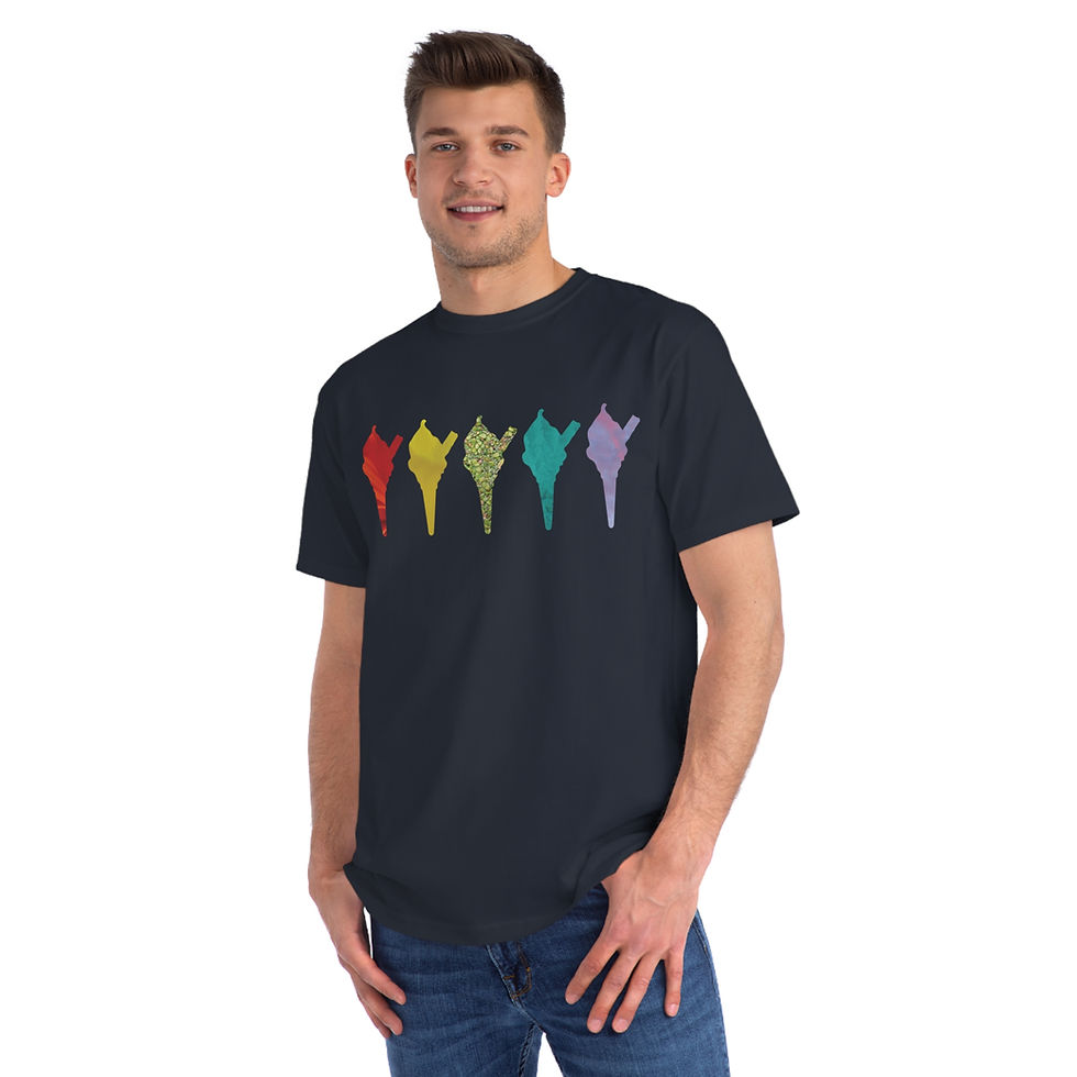 organic adult unisex t shirt with ice cream summer gelato design by Nat-Ts