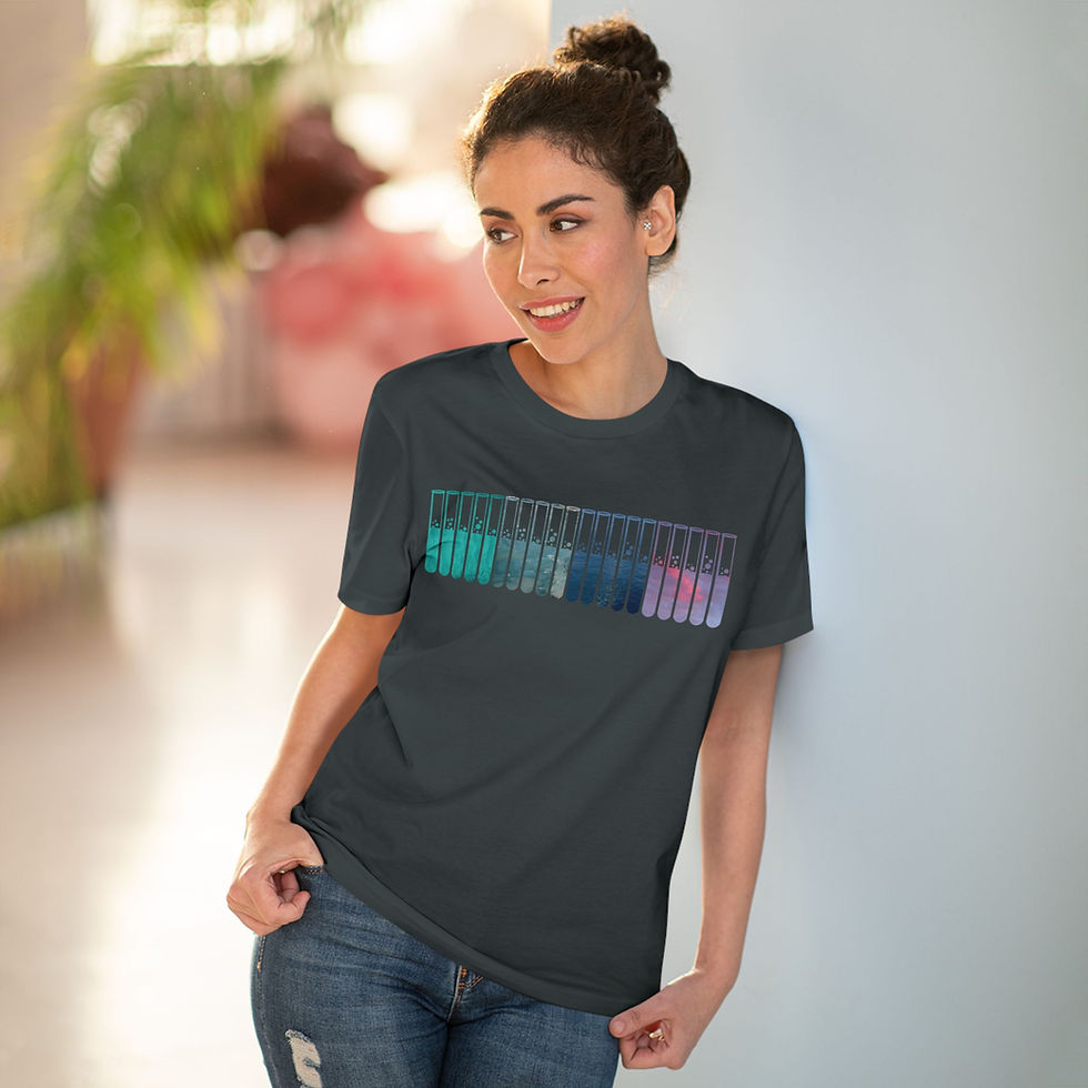 organic adult unisex t shirt with test tubes science design by Nat-Ts