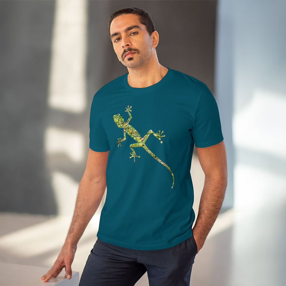 Thumbnail: organic adult unisex t shirt with gecko design by Nat-Ts