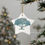 Thumbnail: eco-friendly ceramic hanging ornaments with a tree graphic coloured by a photo of a glacier, by Nat-Ts