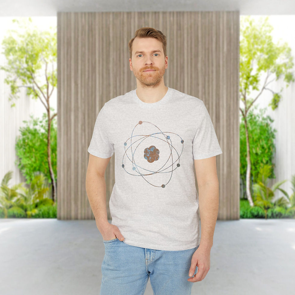 Thumbnail: organic cotton adult unisex t shirt with atom science graphic by Nat-Ts