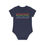 Thumbnail: organic cotton baby body suit with test tubes science graphic coloured by photos of nature