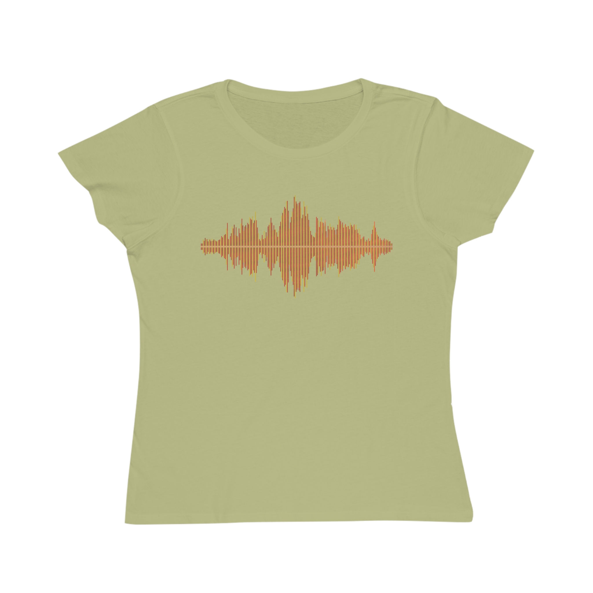 organic cotton women's t-shirt with unique soundwave music graphic by Nat-Ts