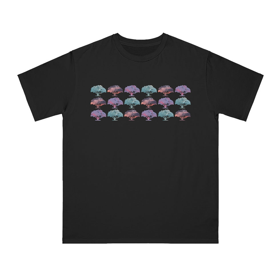Thumbnail: organic cotton adult t-shirt with unique spring forest design by Nat-Ts