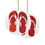 Thumbnail: eco-friendly ceramic hanging ornaments with a jandals kiwi summer graphic by Nat-Ts