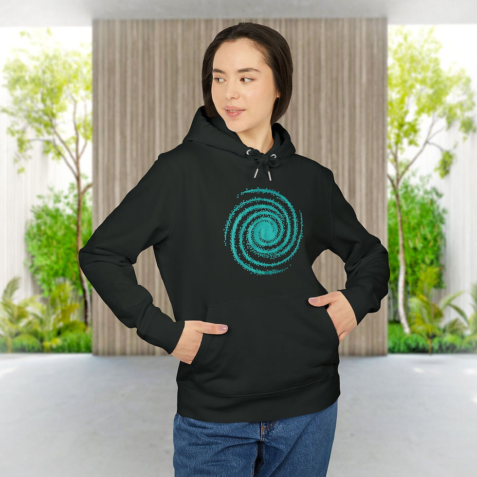 organic cotton adult hoodie with swirling galaxy graphic by Nat-Ts