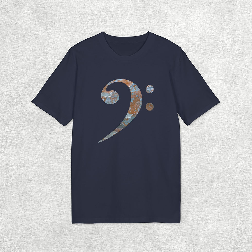 Thumbnail: organic adult unisex t shirt with bass clef music graphic by Nat-Ts