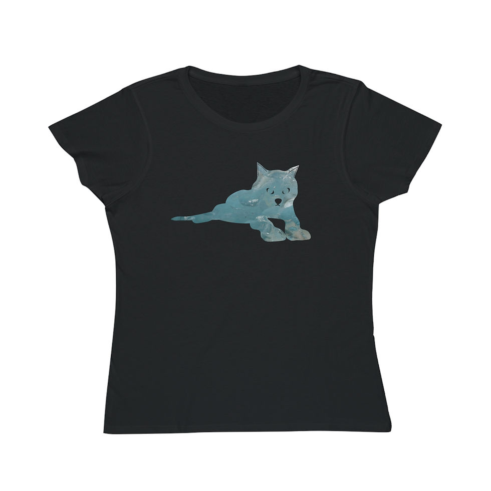organic cotton women's t shirt with adorable cat graphic by Nat-Ts