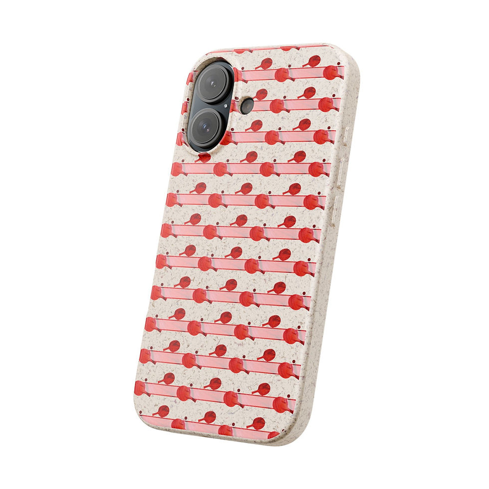 Thumbnail: biodegradable plastic-free phone case with vibrant table tennis sport graphics coloured by real photos of nature