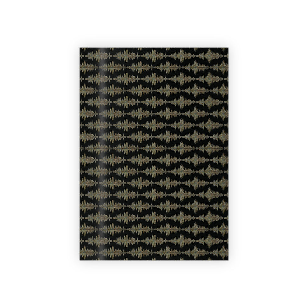 Thumbnail: sustainably-sourced premium gift wrapping paper with biophilic soundwave music graphics coloured by photos of nature