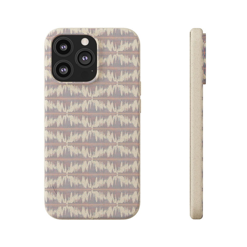 Thumbnail: biodegradable plastic-free phone case with unique music soundwave graphics coloured by unfiltered photos of nature