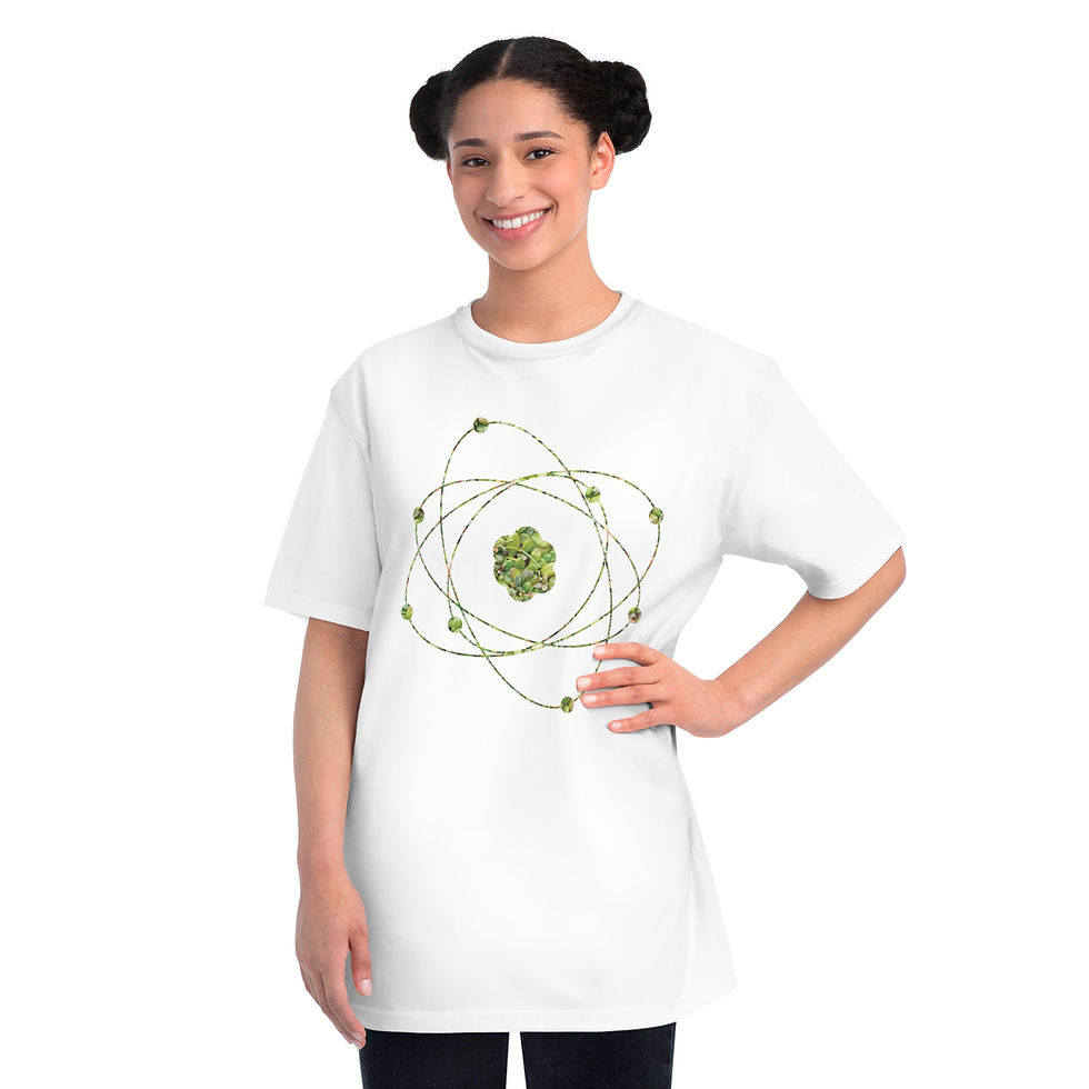 Thumbnail: organic adult unisex t shirt with atom science graphic by Nat-Ts