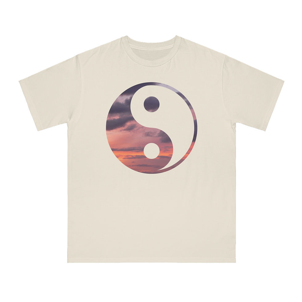 Thumbnail: organic cotton adult t-shirt with unique Yin Yang design by Nat-Ts