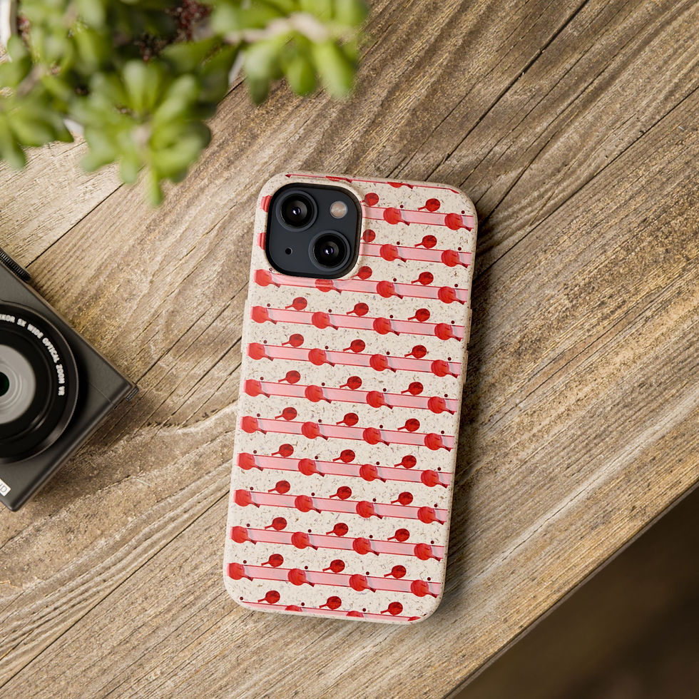 Thumbnail: biodegradable plastic-free phone case with vibrant table tennis sport graphics coloured by real photos of nature